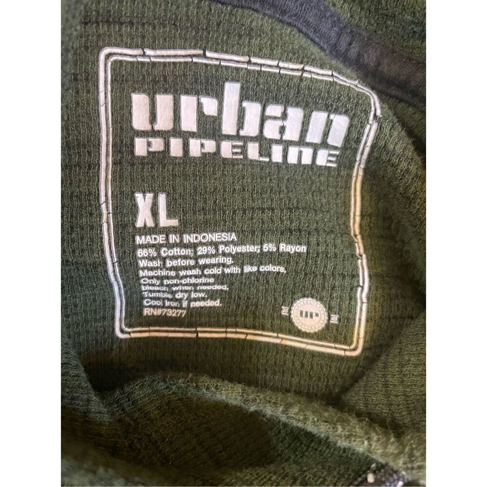 Urban Pipeline Men’s Lightweight Green Pullover Hoodie With Kangaroo Pocket Size — image 7 of 8